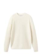 Medium-Knit Microstructure Sweater Cream Mango