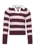 Grbertage Ls Stripe Knit Pink Grunt