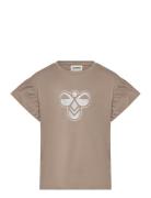 Hmljr Ruffle T-Shirt Ss Big Bee Brown Hummel