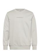 Logo Chest Print O-Neck Sweat Cream Lindbergh