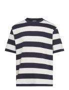 Striped Over D O-Neck Tee S/S Navy Lindbergh