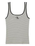 Striped Monologo Scoop Nk Rib Ta Black Calvin Klein Jeans