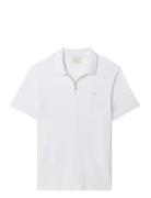 Ss Slim Supima Zip Polo White Calvin Klein