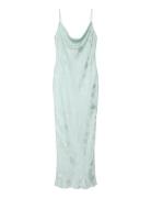 Viscose Jacquard Maxi Slip Dress Green Calvin Klein