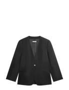 Linen/Vis Collarless Blazer Black Tommy Hilfiger