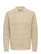 Onsbart Life Rlx 5 Ls Shirt Knit Beige ONLY & SONS