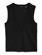 Vmchloe Sl Deep V-Neck Top Jrs Noos Black Vero Moda