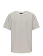 Osjkian Life Rlx Ss Strp Tee Jrs Noos Beige ONLY & SONS