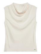 Viscose Tw?ill Cowl Neck Tank Cream Calvin Klein