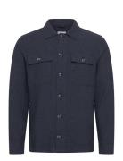 Cotton Linen Overshirts L/S Navy Lindbergh