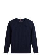Cotton Cable Sweater Navy Tommy Hilfiger