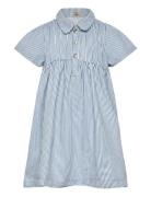 Y/D Stripe Dress W. Frill Sleeves Blue Copenhagen Colors