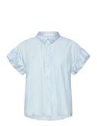 Shirt With Ruffle Sleeves Blue Coster Copenhagen