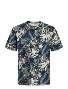 Jjhonolulu Aop Tee Ss Crew Neck Patterned Jack & J S