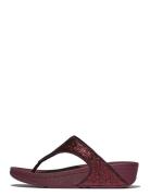 Lulu Crinkled-Shimmer Toe-Post Sandals Burgundy FitFlop