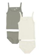 Rib Jersey 2-Pack Strap Tops Patterned Copenhagen Colors