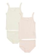 Rib Jersey 2-Pack Strap Tops Patterned Copenhagen Colors