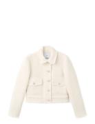 Tweed Jacket With Notched Lapel Collar Cream Mango