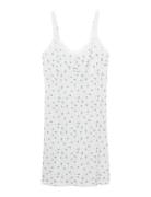 Floral-Print Lace Nightdress White Mango