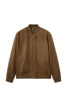 Suede-Effect Bomber Jacket Brown Mango