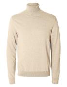 Slhberg Roll Neck Noos Beige Selected