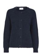 Slwlulu Ls Knit Short Cardigan Noos Navy Selected