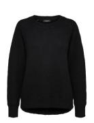 Slflulu Ls Knit O-Neck B Noos Black Selected