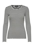 Slfanna Ls Crew Neck Tee Str Noos Black Selected