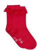Ankle Sock W. Lace Red Minymo