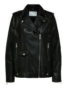 Slwmadison Leather Jacket B Noos Black Selected