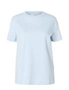 Slwmyessential Ss O-Neck Tee Noos Blue Selected