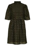 Slfsofine 2/4 Short Jacquard Dress B Black Selected