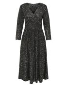 Onlnew Pella L/S Foil Wrap Dress Jrs Black ONLY