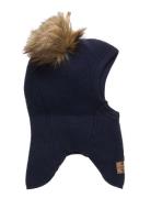 Wool Fullface W. Pom Pom Navy Mikk-line