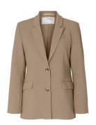 Slfrita Ls Classic Blazer Camel Mel Noos Brown Selected