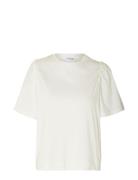 Slwpenelope 2/4 Ruffle Tee Noos White Selected