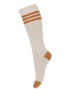 Merle Glitter Knee Socks Beige Mp Denmark