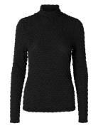 Slftimmi Ls High Neck Structure Top Black Selected