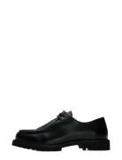 Slmhector Leather Moc-Toe Shoe Black Selected