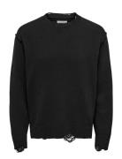 Onstune Rlx Ls Crew Neck Knit Life Black ONLY & SONS