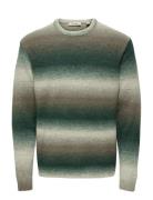 Onsbertil Reg Ls Crew Knit Green ONLY & SONS