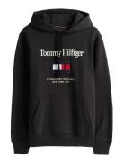 Hilfiger Embro Flag Hoodie Black Tommy Hilfiger