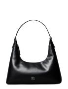 Emblem Hw Lthr Shoulder Bag Black Calvin Klein