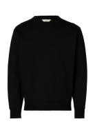 Slhrelaxluke Ls Sweat Crew Neck Noos Black Selected