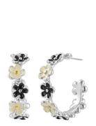 Calista Hoop Ivory/Black/Gold Silver Bud To Rose