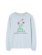 Flowers Blue Dof Lonf Sleeve T-Shirt Blue THE ANIMALS OBSERVATORY