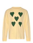 Hearts Yellow Dof Lonf Sleeve T-Shirt Yellow THE ANIMALS OBSERVATORY