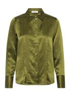 Slfselene Ls Panel Shirt Ex Green Selected