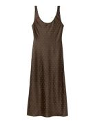 Satin Crinkle-Effect Dress With Crystals Brown Mango
