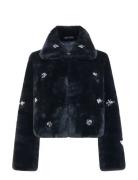 Theresa Faux Fur Short Coat Black French Connection